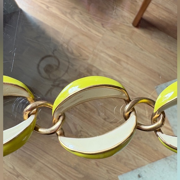 J. Crew Jewelry - J. Crew lime and cream Chain Bracelet with Polished Finish